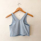 Zella Cropped Longline Top in Aqua Heather | M