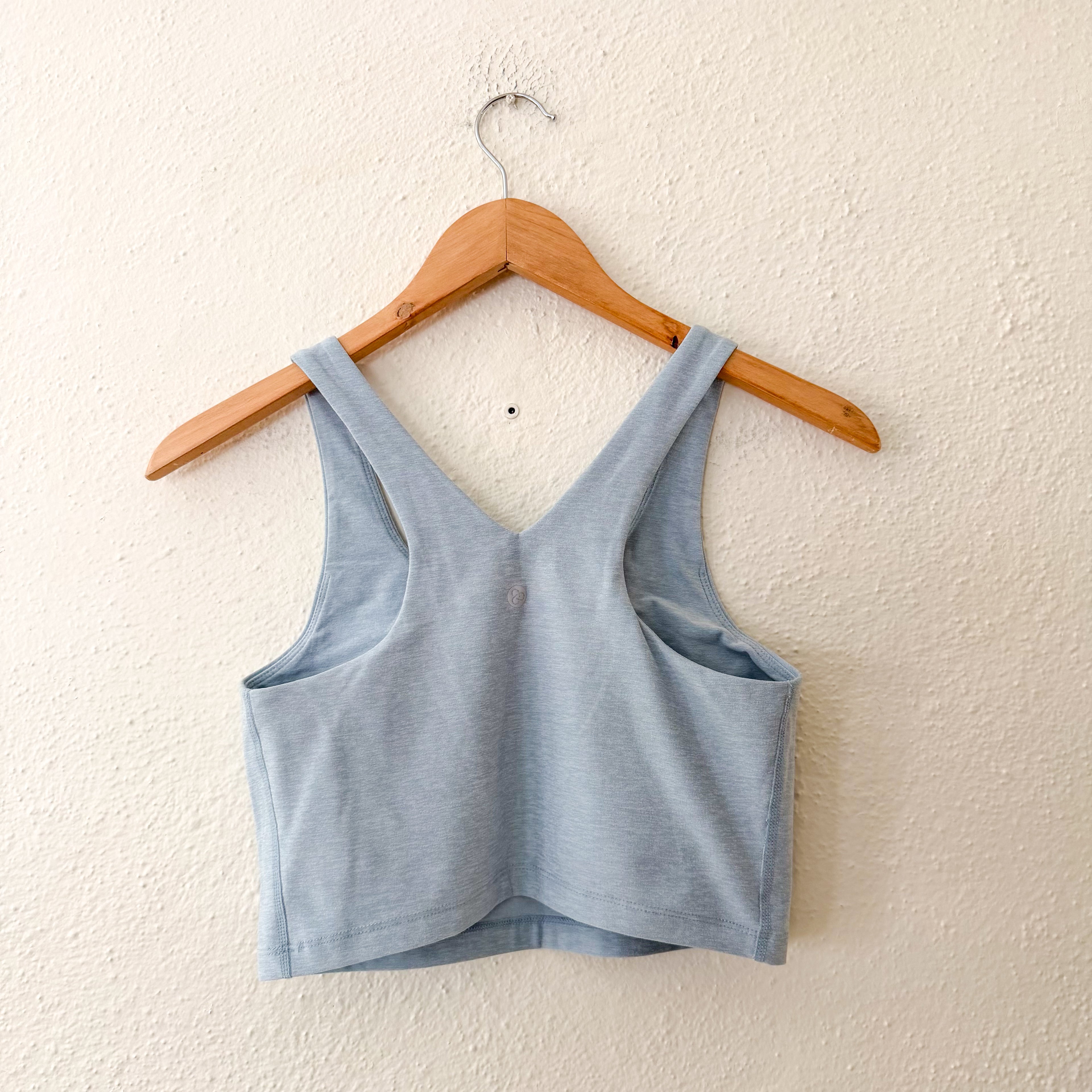 Zella Cropped Longline Top in Aqua Heather | M