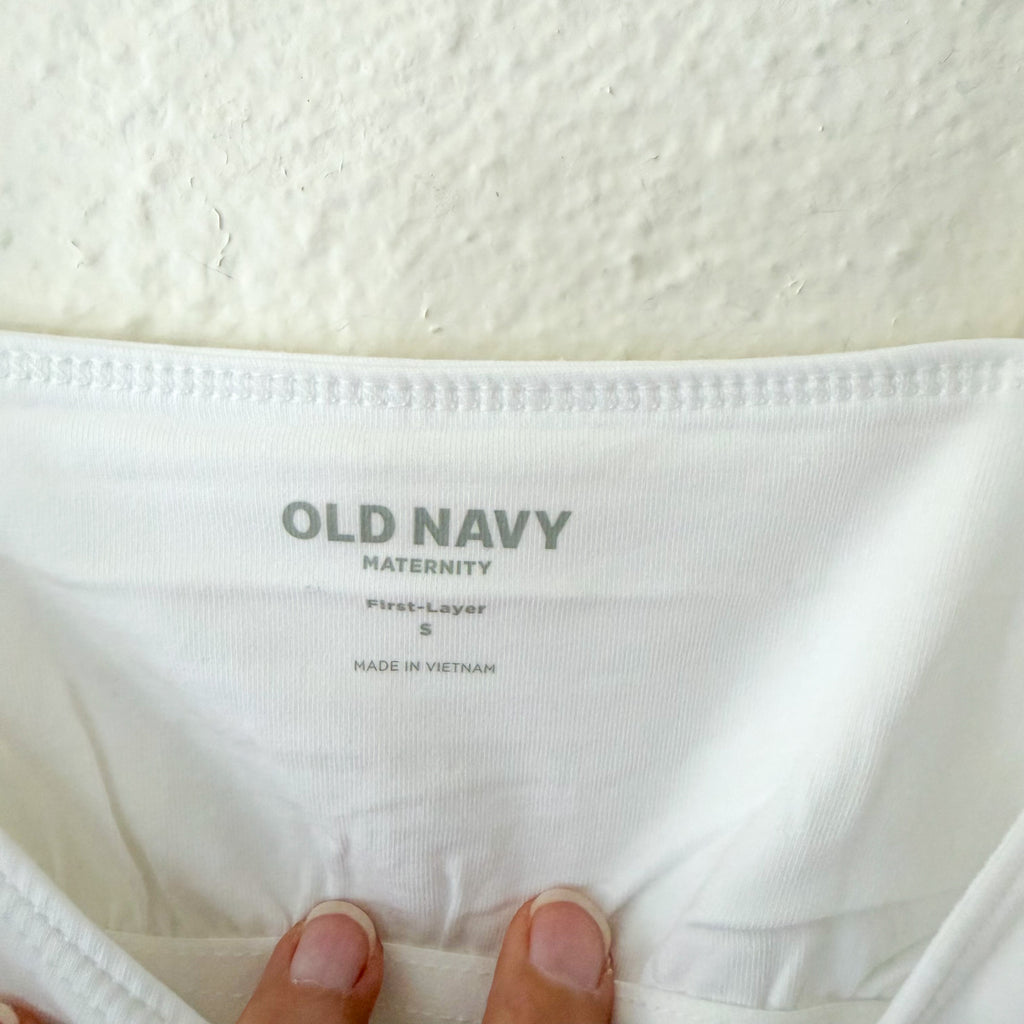 Old Navy Maternity First-Layer Nursing Clip Down Cami Top in Bright White, sz Small