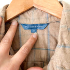 Beaufort & Blake Moreland Cashmere Blend Flannel Button Down Shirt in Tan Plaid | XS