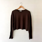 BumpSuit The Cloud Cropped Long Sleeve Tee in Chocolate | M