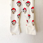 Monica & Andy x Disney Organic Christmas Mickey Mouse Fold-Over Foot 2-Way Zipper Sleeper | 3-6m