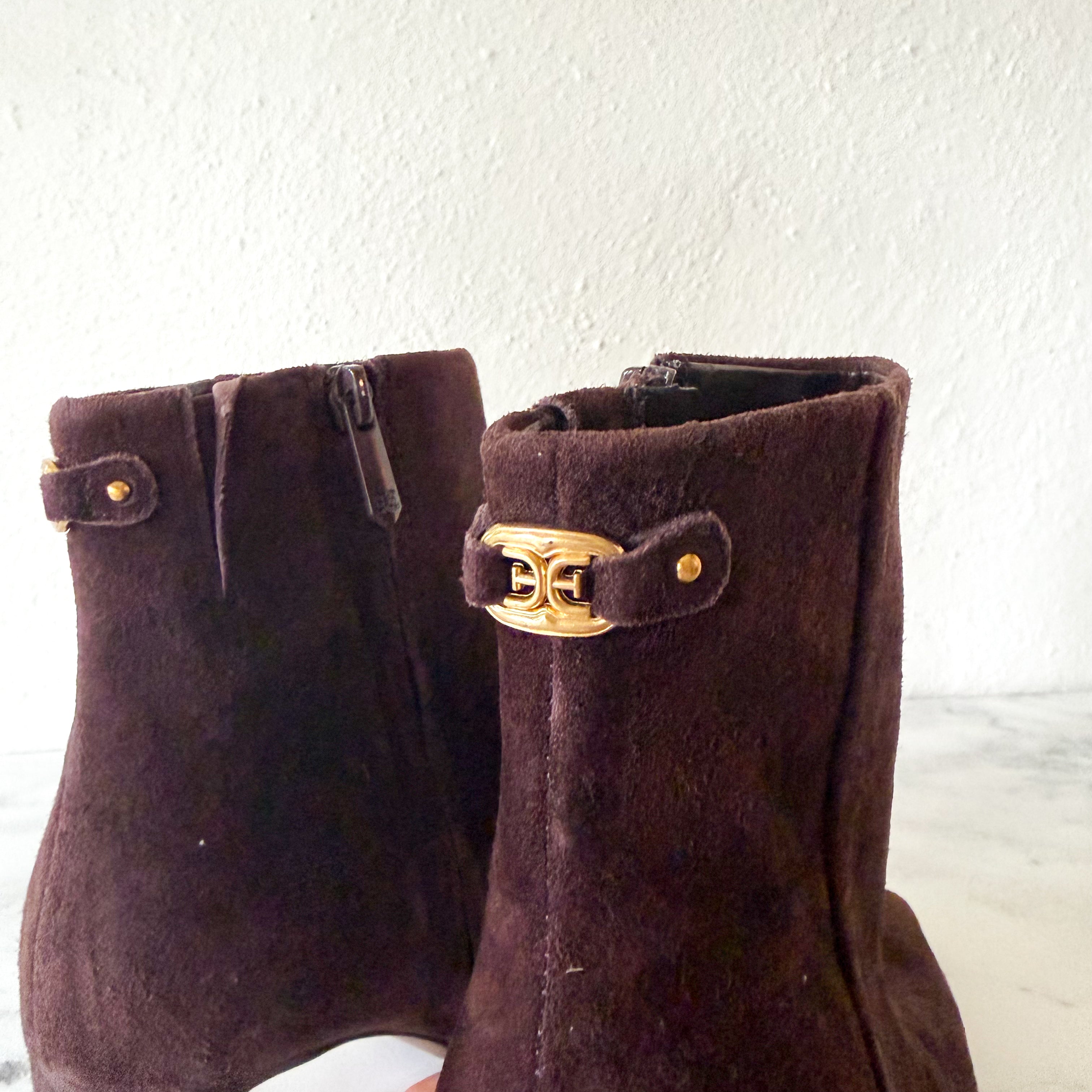Sam Edelman Saige Suede Ankle Bootie in Cafe Noir | 6.5
