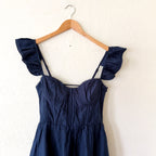 ASTR The Label Wedelia Bustier Midi Dress in Navy Blue | S