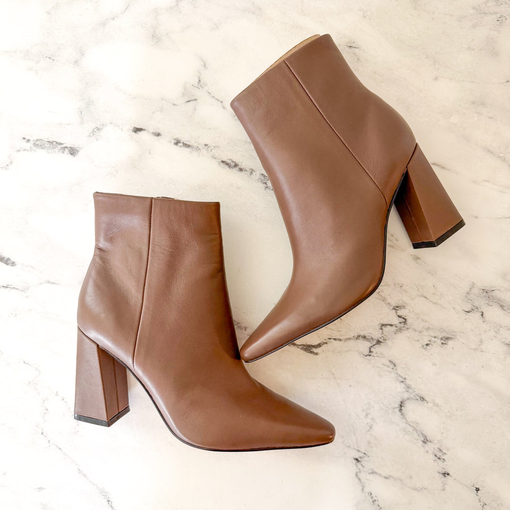 Marc Fisher LTD Yanara Pointed Toe Ankle Booties in Dark Brown | 6.5