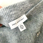Free Assembly Heather Grey Mini Sweater Skirt with Rhinestones | Medium