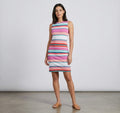 Joules Riva Pink Multi Striped Sleeveless Jersey Sheath Dress | 4