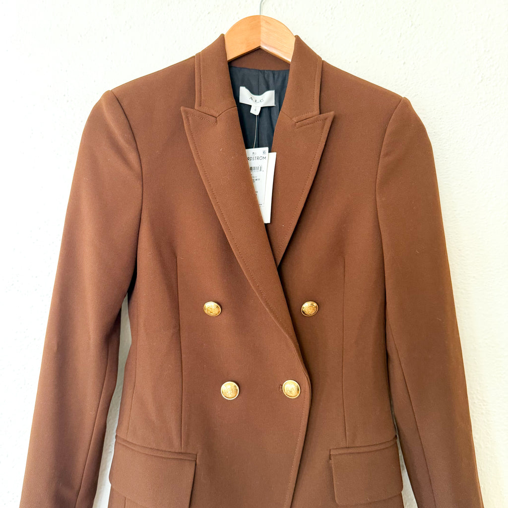 A.L.C. Sedgwick II Double-Breasted Blazer in Mocha Brown | 0