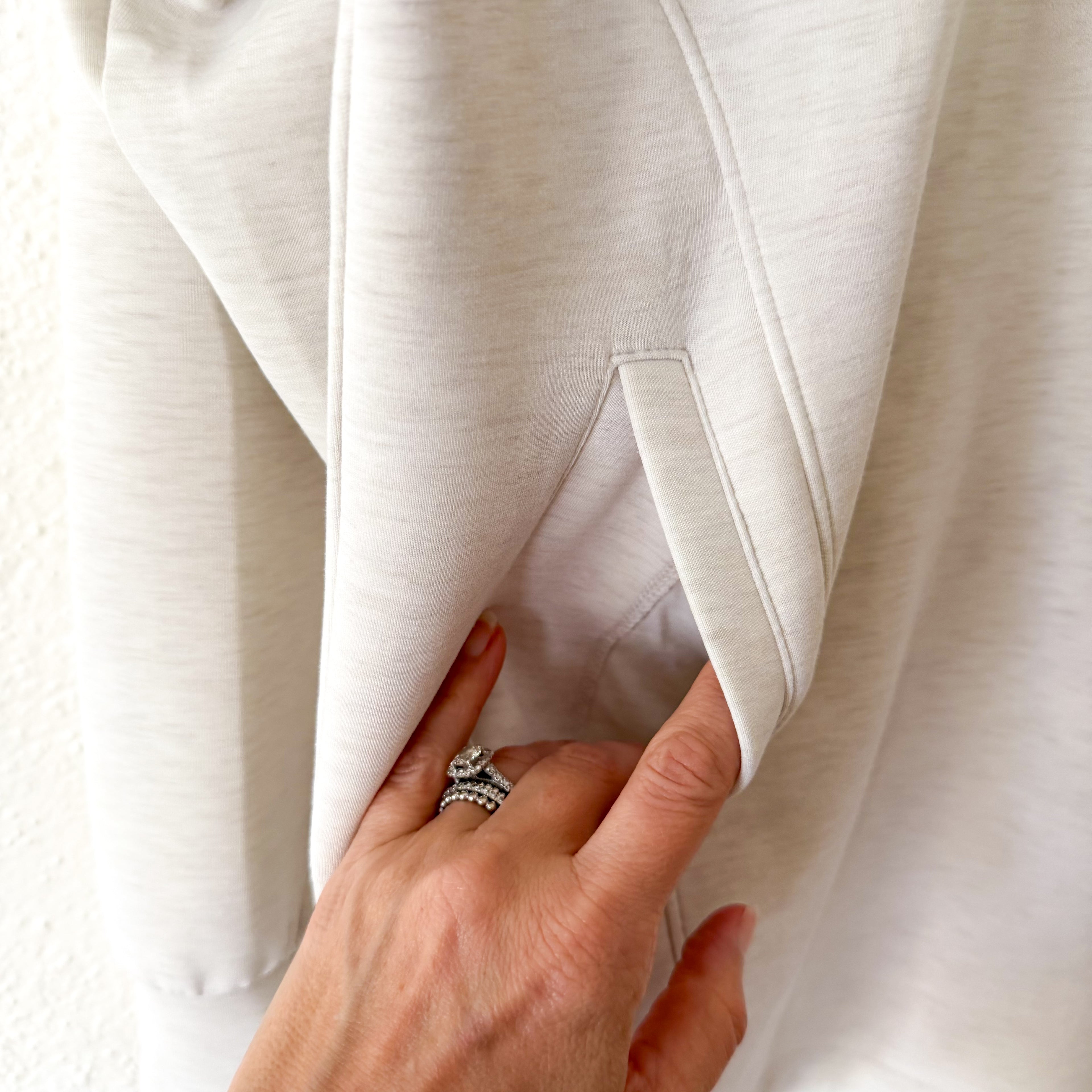 Zella Ultra Soft Half Zip Pullover in Beige Ivory Heather | XS
