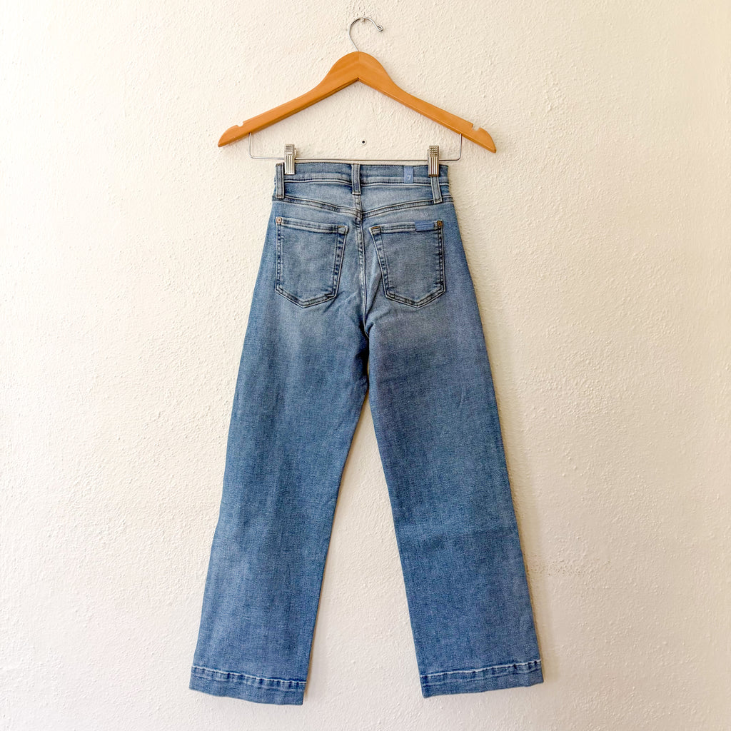 7 For All Mankind Cropped Alexa High-Rise Medium Wash Straight/Wide Leg Jeans | 23