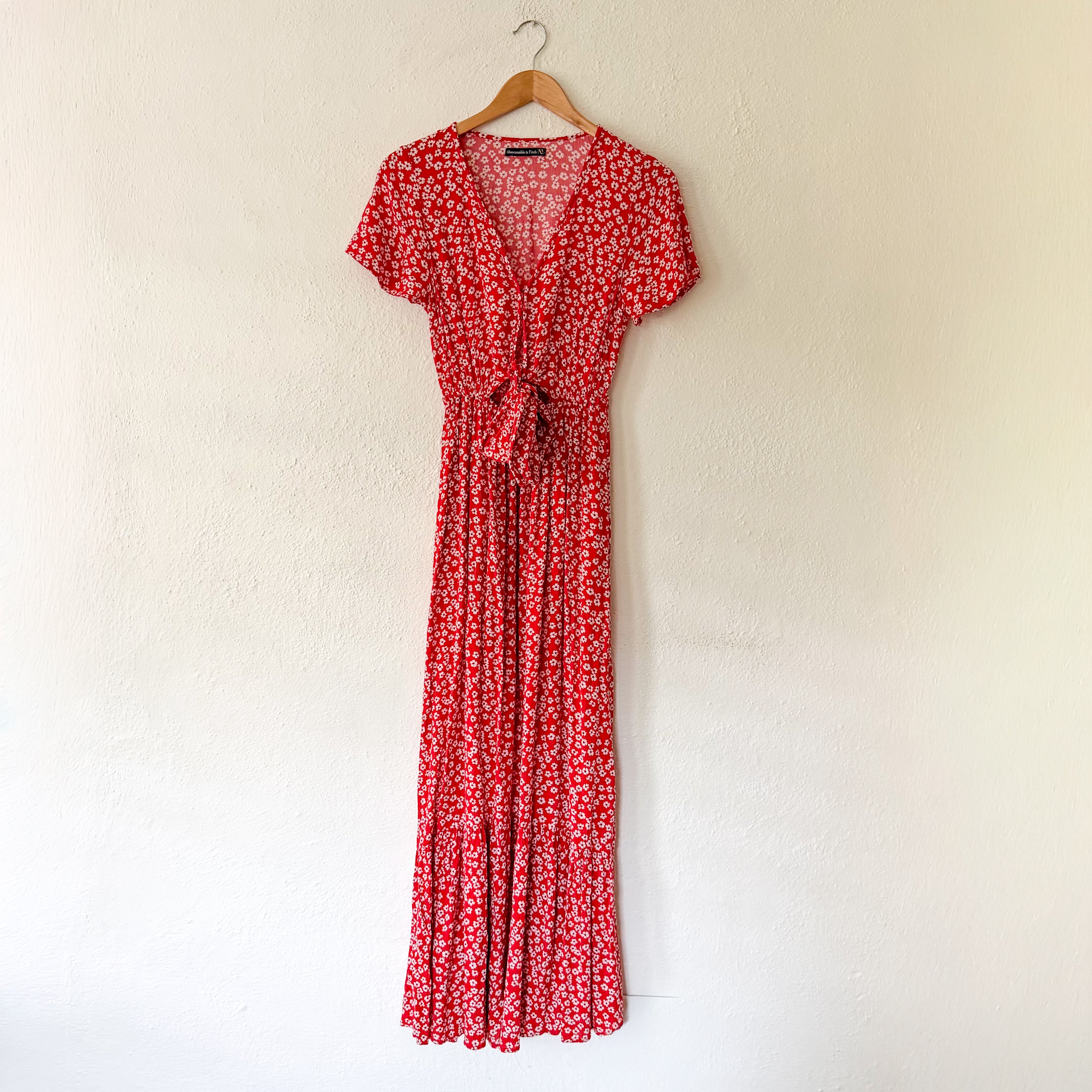 Abercrombie & Fitch Red Floral Maxi Dress | S