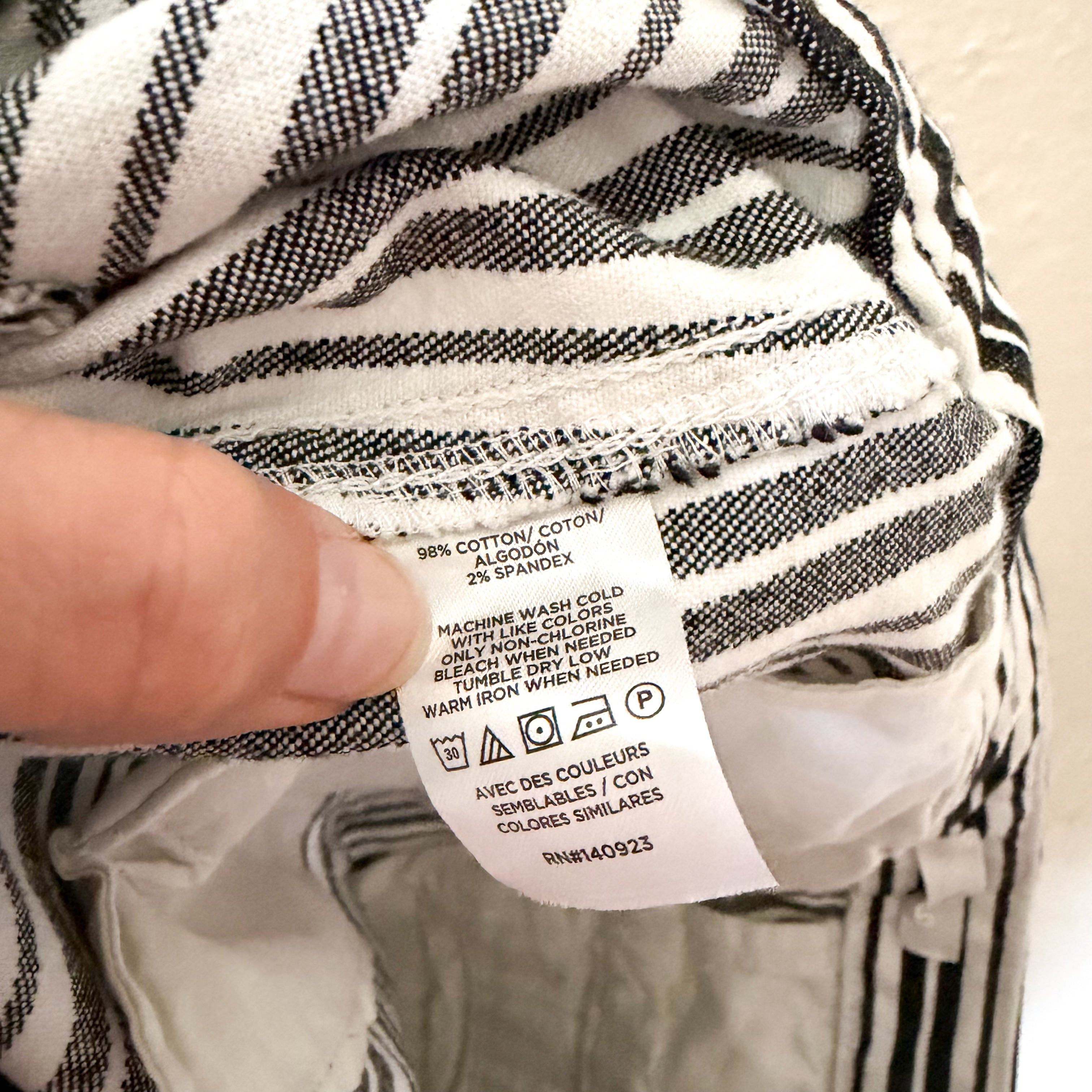 Loft The Palmer Wide Leg Pant in Black & White Stripe | 0