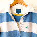 Beaufort & Blake "The Thompson" Vintage Long Sleeve Rugby Shirt in Blue Stripe | XS