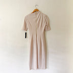 Maggy London Erin Below the Knee Elbow Sleeve Midi Dress in Horn Cream | 0