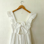 MANGO White Eyelet Embroidered Cotton Maxi Dress | XS