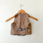 Next Black Taupe Plaid Suit Vest + White Oxford Shirt Set | 9-12m