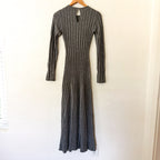 French Connection Babysoft Fit and Flare Ribbed Sweater Dress in Dark Grey | XS