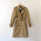 Mango Classic Double Breasted Belted Longline Trench Coat in Beige, sz XS