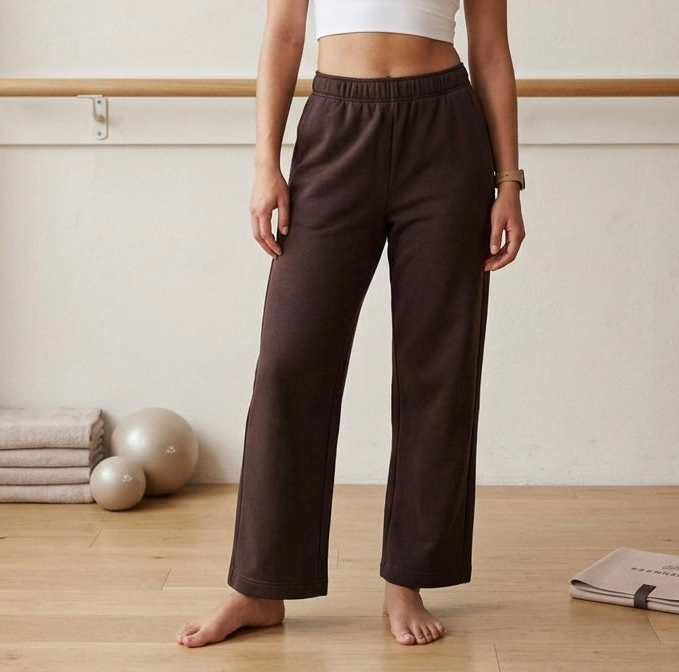 Zella Brown Wide Leg Drawstring Sweatpants | XS