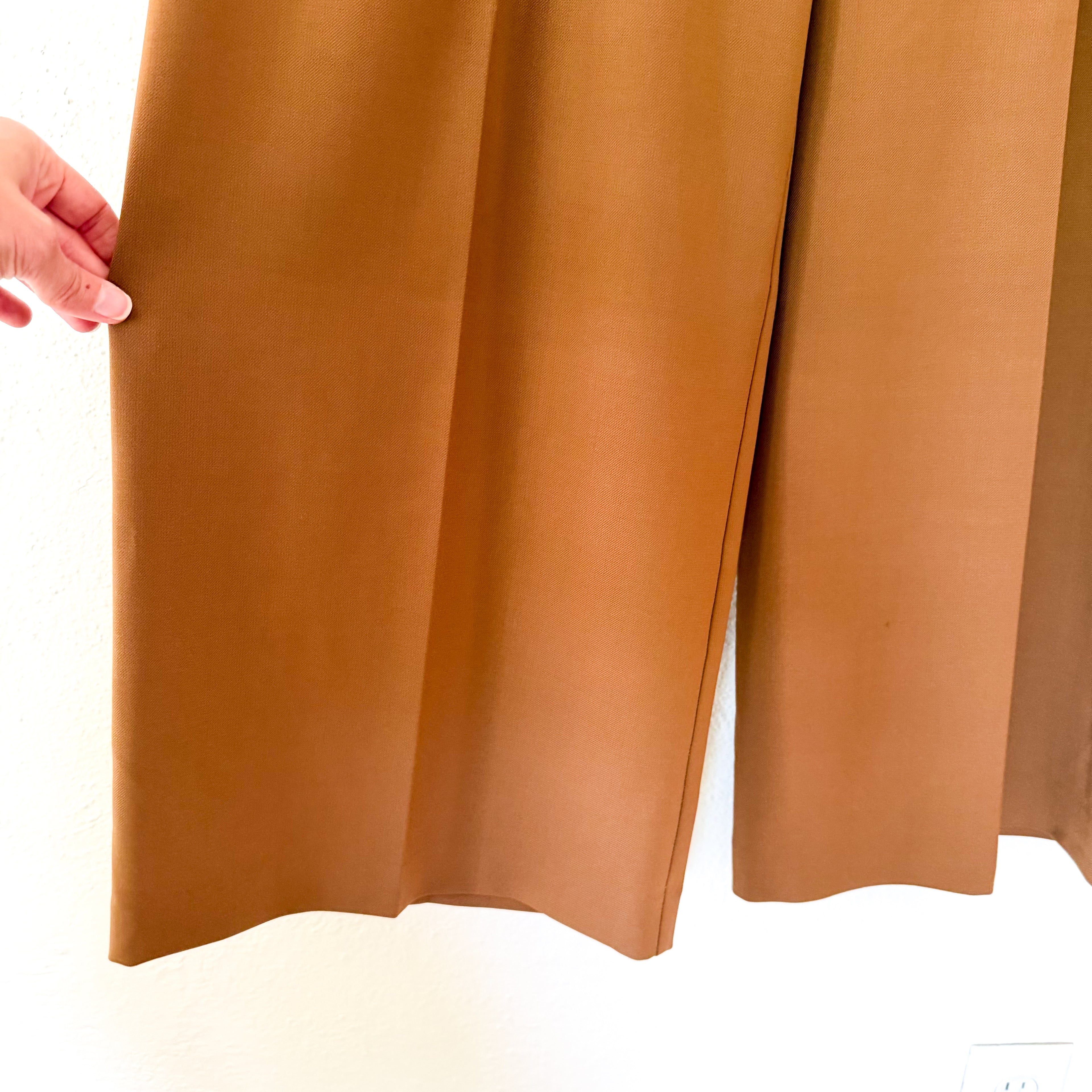 Madewell The Harlow Wool Blend Super Wide-Leg Trouser in Camel | 0