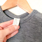 H&M 100% Washable Wool Charcoal Long Sleeve Bodysuit | 9-12m