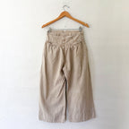 Free People Sweet Talk Linen Blend Wide Leg Cropped Chino Pants in Croissant Beige | 0