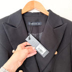 Lioness Black Double Breasted Blazer Jacket | XS