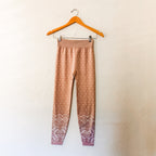 Sweaty Betty Modal Fair Isle Jacquard Seamless Base Layer Leggings in Blush | XS