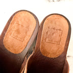 Dolce Vita Alanis Flat Studded Mule Clog in Chestnut Suede | sz 37/6.5