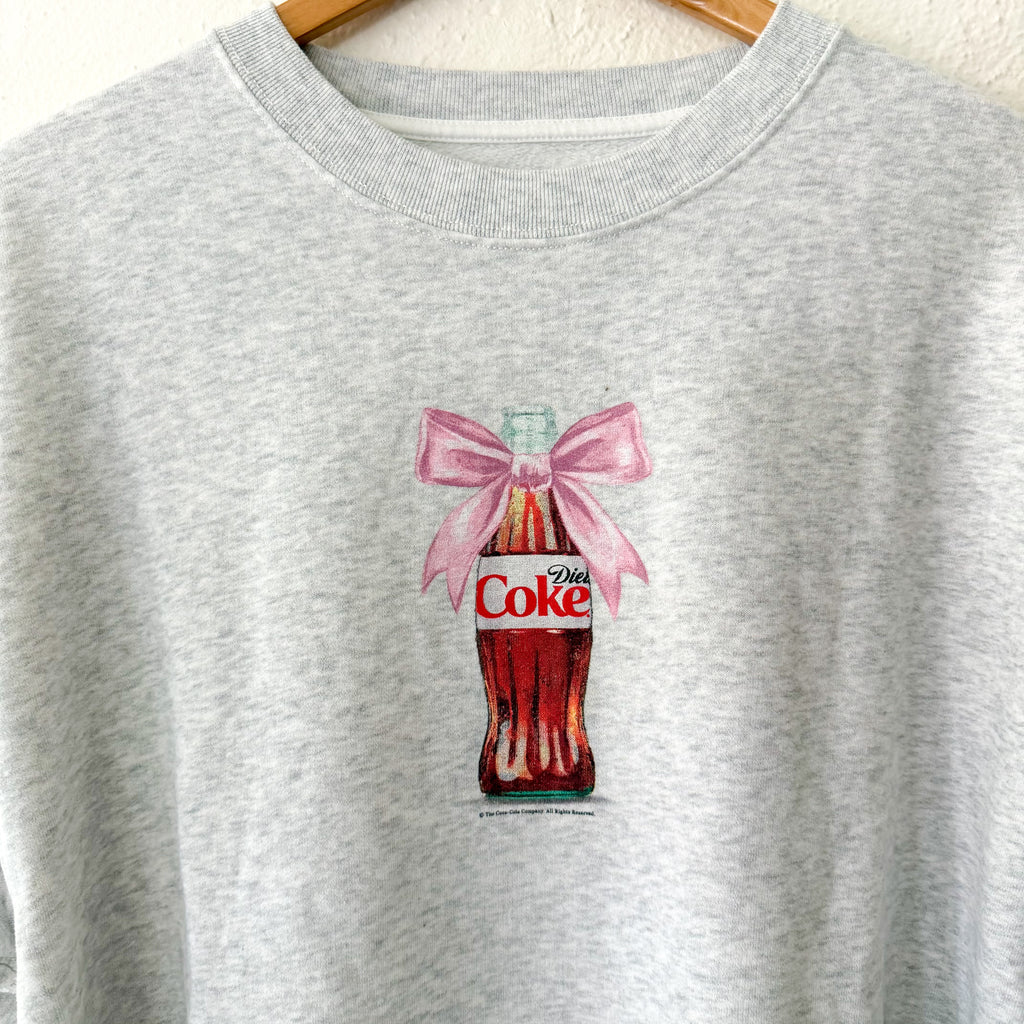 Abercrombie & Fitch Grey Sunday Crewneck Oversized Diet Coke Bow Sweatshirt | M