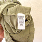 Nordstrom Organic Cotton Olive Green Hooded French Terry Jumpsuit | 0-3m