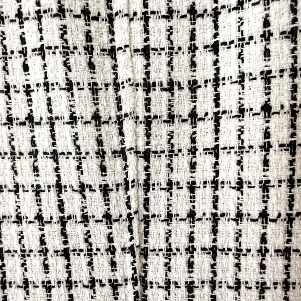 J.Crew Tweed Button-Front Sleeveless Shift Mini Dress in Black & White | 00