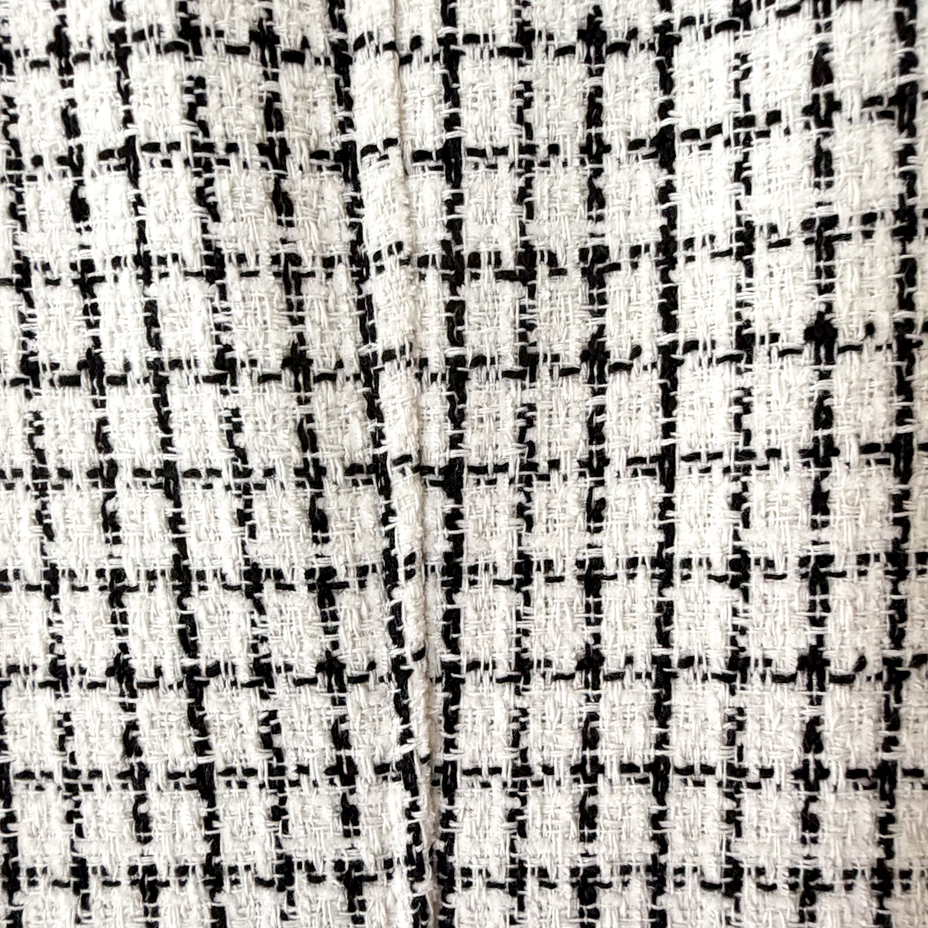 J.Crew Tweed Button-Front Sleeveless Shift Mini Dress in Black & White | 00