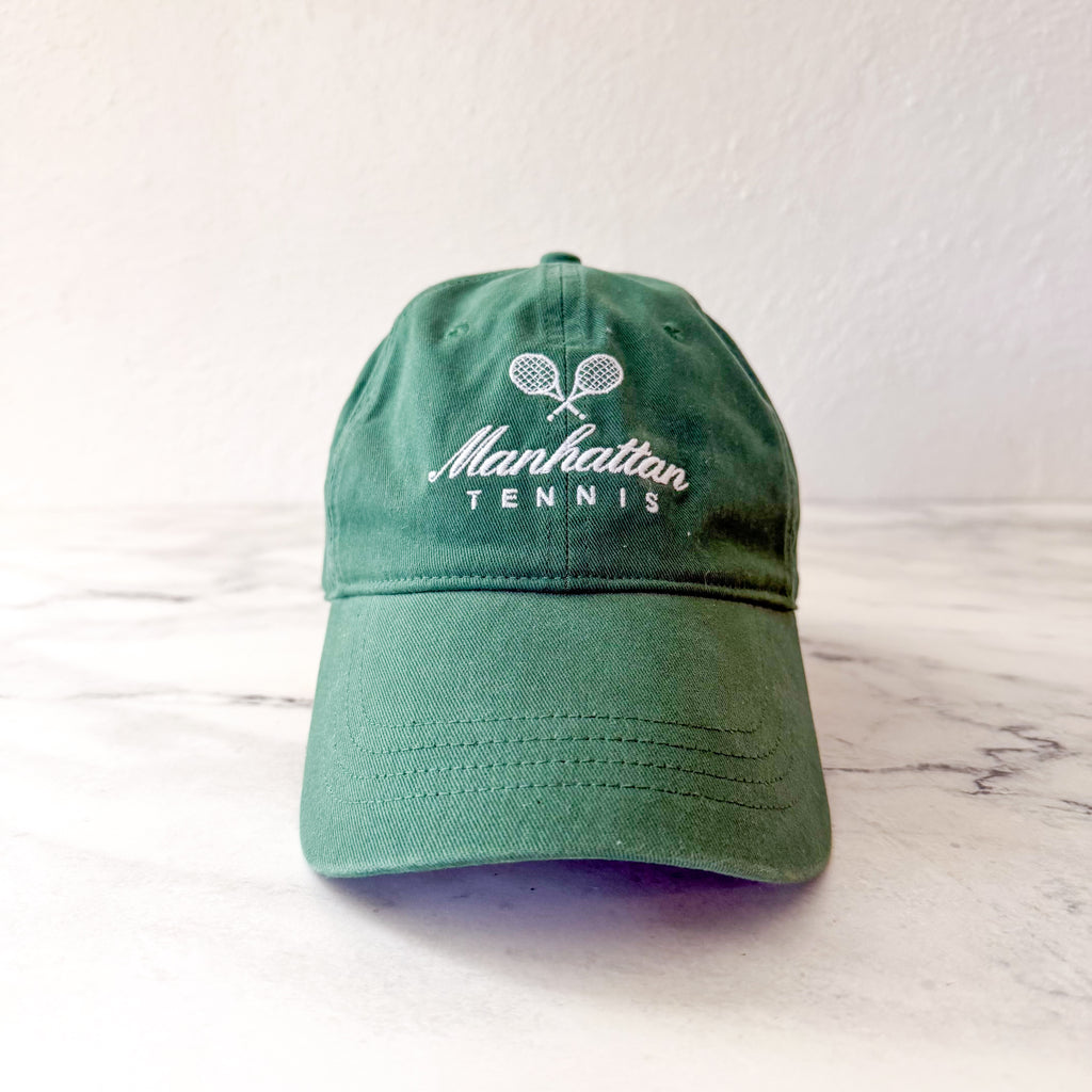 Abercrombie & Fitch Embroidered Manhattan Tennis Cotton Baseball Cap | Green