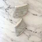 Gap Light Grey Marle Garter Knit Lined Baby Booties |3 (6-12m)
