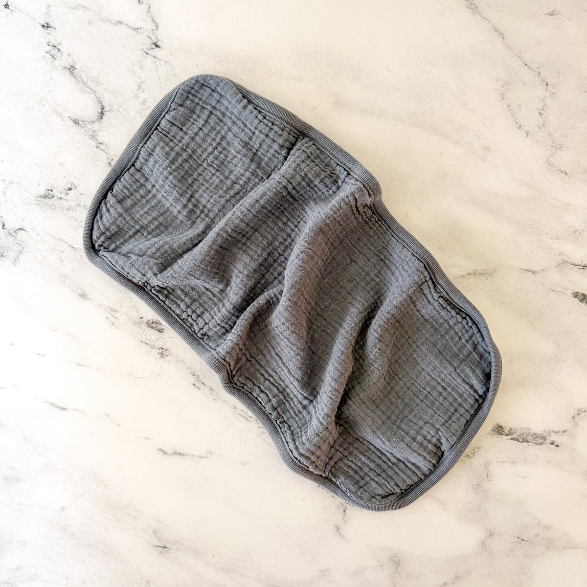 Kiddiezoom Grey White Stripe Bodysuit + Cloud Island Charcoal Gauze Burp Cloth Bundle | 3-6m