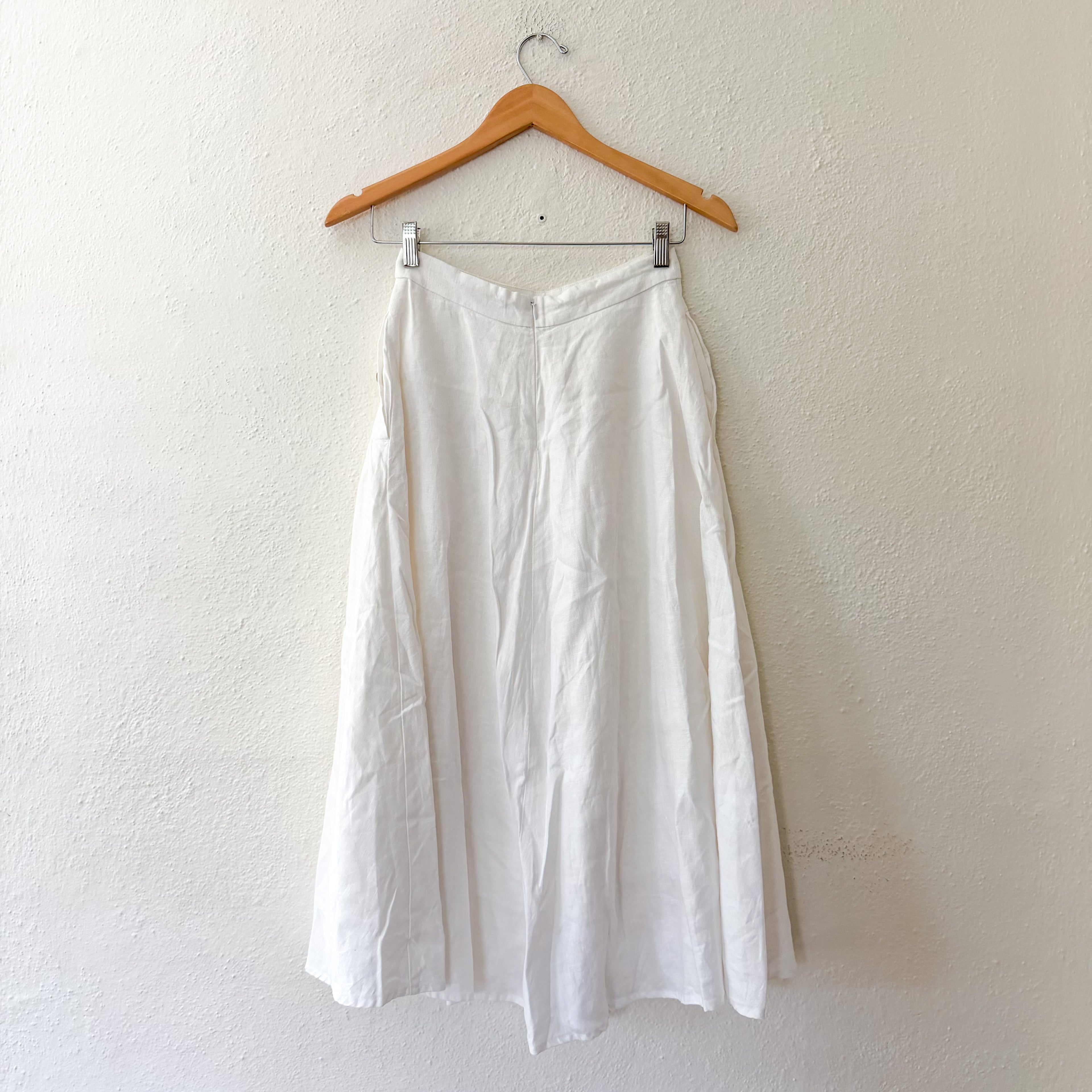 Reformation 100% Linen Button Side Pocket Maxi Skirt | 0