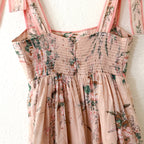 Zimmermann Pink Floral Moonshine Strappy Tie Shoulder Maxi Dress | 0P