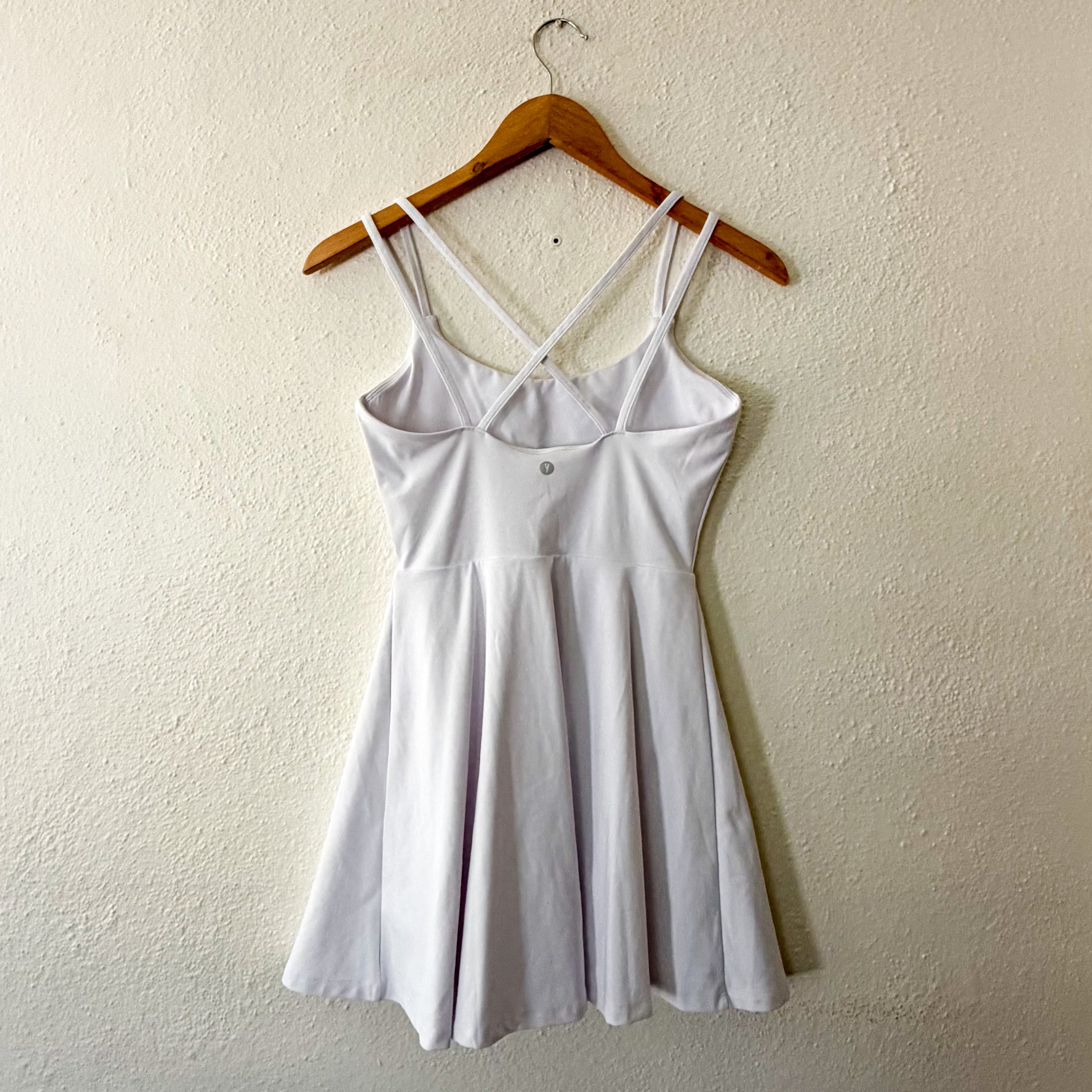 Yitty Active UltraLuxe Strappy Tennis Dress with Built in Shorts in White | S