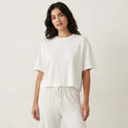 BumpSuit The Cloud Cropped Tee in Ivory | XS