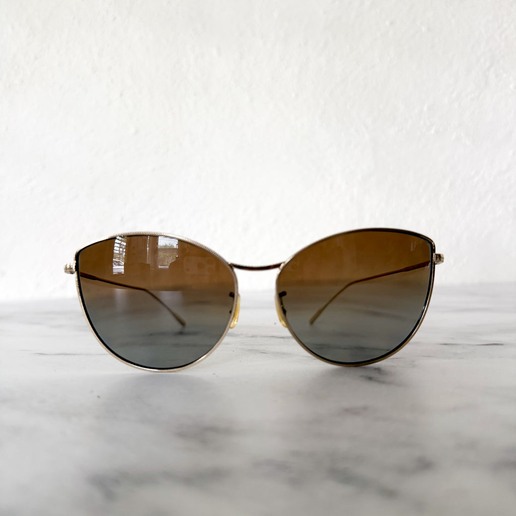 Oliver Peoples Rayette Soft Gold Cat-Eye Sunglasses in Sunrise Gradient
