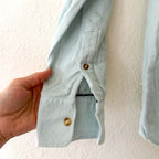 Beaufort & Blake Moreland Flannel Button Down Shirt in Aqua | XS