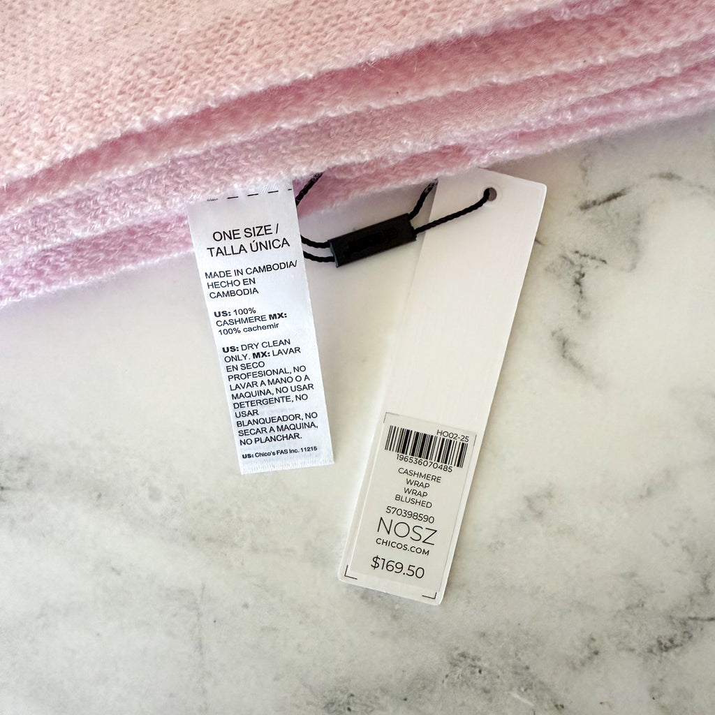 Chico's Cashmere Wrap in Blushed Pink