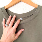 Women's Olive Green Midi Jersey Dress | Small