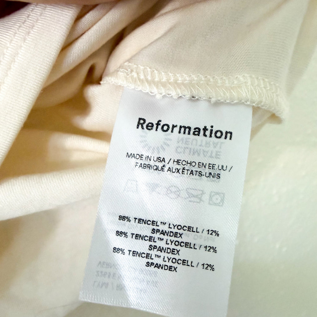 Reformation Ezlynn Off The Shoulder Knit Top in Cream, sz XS