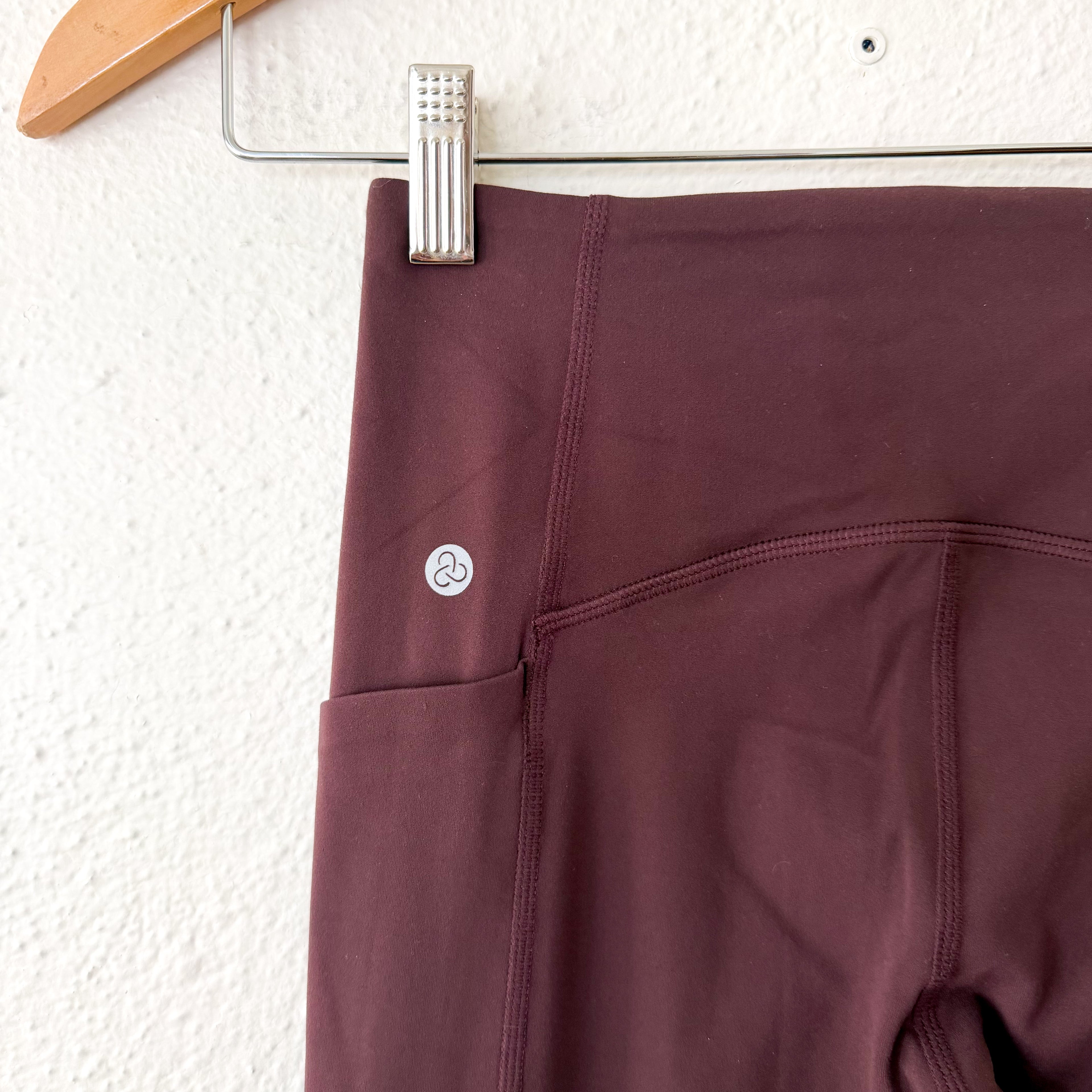 Zella Studio Luxe High Waist Pocket ¾ Length Legging in Burgundy Fudge | XS