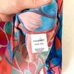 Parker NY Tropical Floral Silk Ruffle Off-The-Shoulder Top | XS