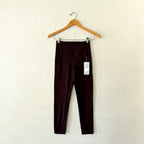 Zella Studio Luxe High Waist Pocket ¾ Length Legging in Burgundy Fudge | XS
