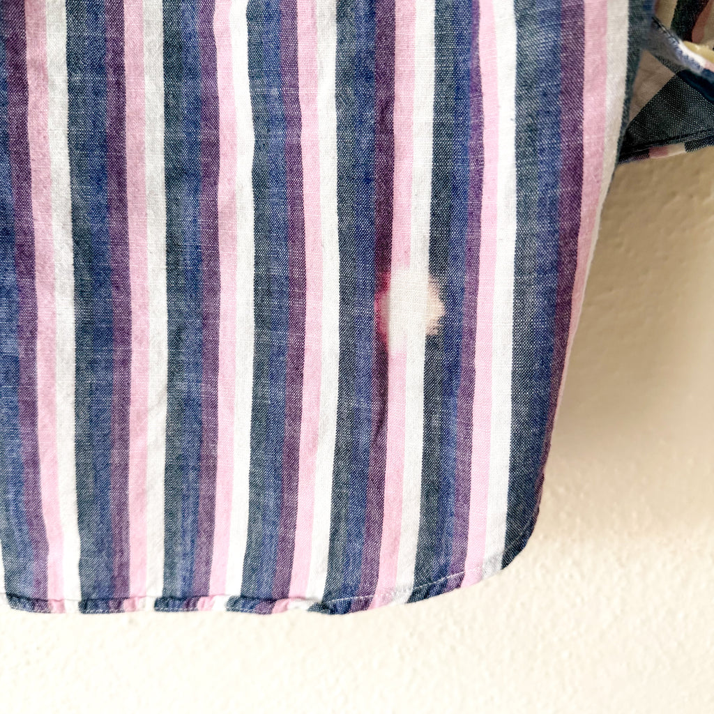Taylorbyrd 100% Cotton Oversized Purple Striped Button Down Shirt | S