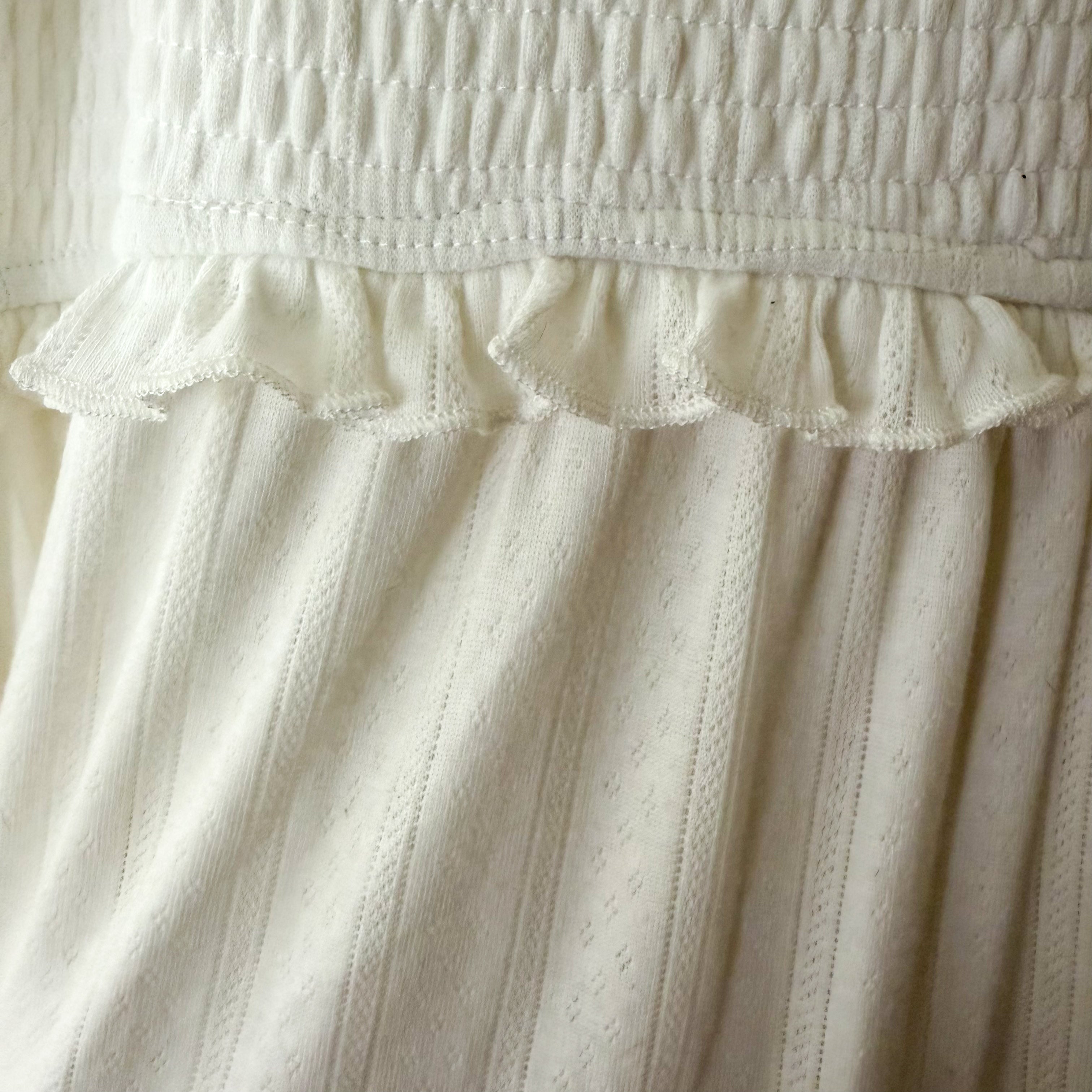 Women’s White Smocked Flutter Sleeve Pointelle Maxi Dress | S